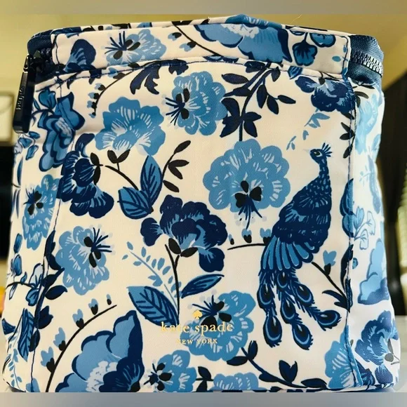 kate spade Blue Peacock Floral Lunch Bag New with Tags - Picture 3 of 4